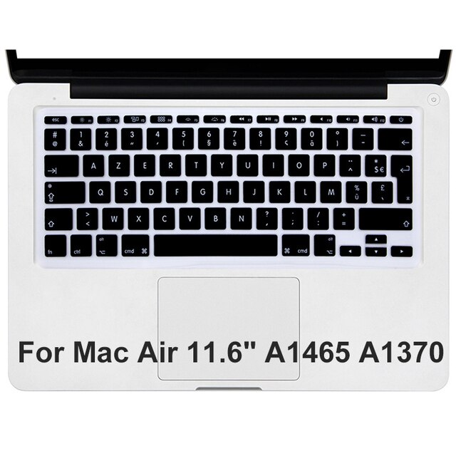 Osłona klawiatury HRH do Mac Book Air 11 11.6 cala A1465/A1370 - wodoodporna, miękka, kolorowa (AZERTY), silikonowa, z pokrowcem ochronnym ze skóry - Wianko - 9