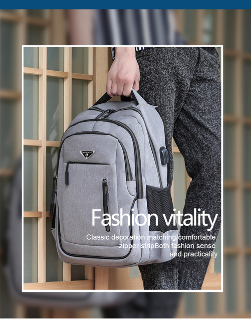 Męski plecak z portem USB 15.6 cala - wielofunkcyjny, idealny dla licealistów, studentów i podróżników - Wianko - 1