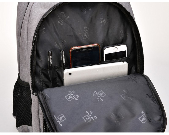 Męski plecak z portem USB 15.6 cala - wielofunkcyjny, idealny dla licealistów, studentów i podróżników - Wianko - 14