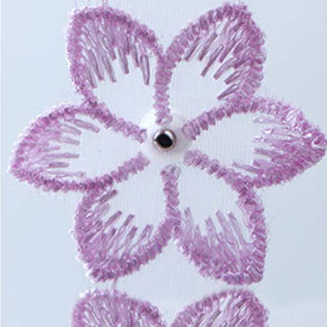 Haftowany kwiat perły z koralikami, koronkowe wykończenie z frędzlami - suknia ślubna, welon, torba, materiały krawieckie - Wianko - 12