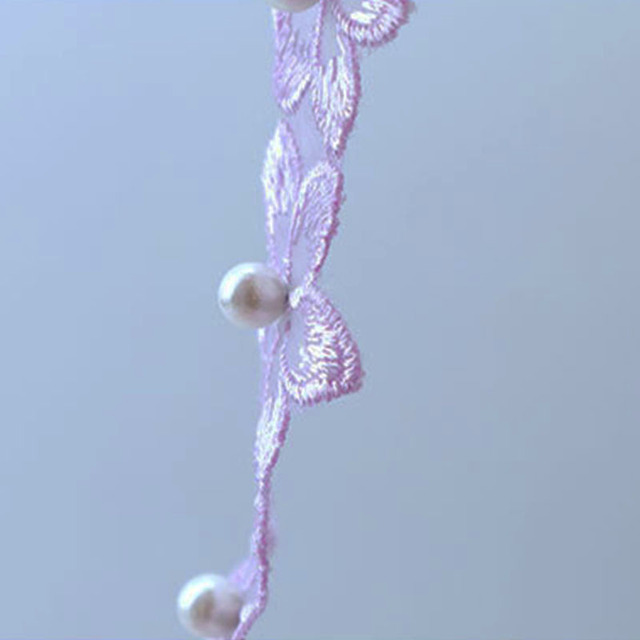 Haftowany kwiat perły z koralikami, koronkowe wykończenie z frędzlami - suknia ślubna, welon, torba, materiały krawieckie - Wianko - 11