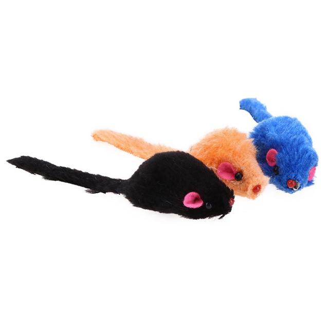 Zabawka dla kotów: Mini sztuczna mysz z kolorowymi piórkami i pluszowym materiałem - zestaw 10 sztuk - Wianko - 9