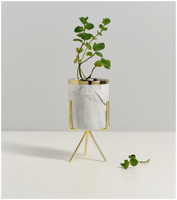 Retro estetyczny ceramiczny wazon okrągły, biały, mini, złoty, kreatywny, nordycki, luksusowy DL60HP - Wianko - 5