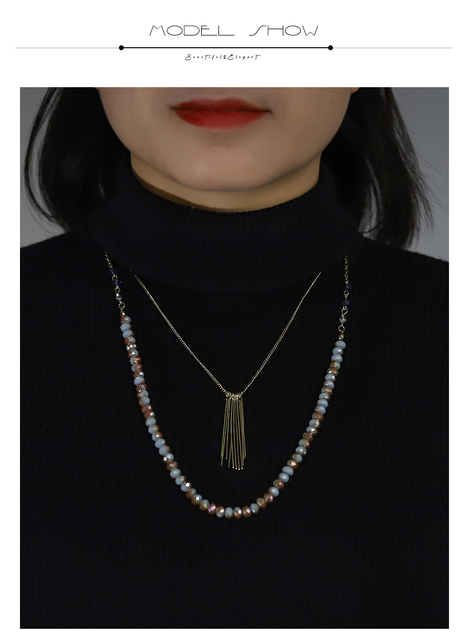 Naszyjnik łańcuszkowy z długim zawieszeniem w stylu etnicznym i wisiorkiem jednorożca - Vintage koraliki, ręcznie robiona biżuteria gotycka dla kobiet - moda 2021 - Wianko - 3
