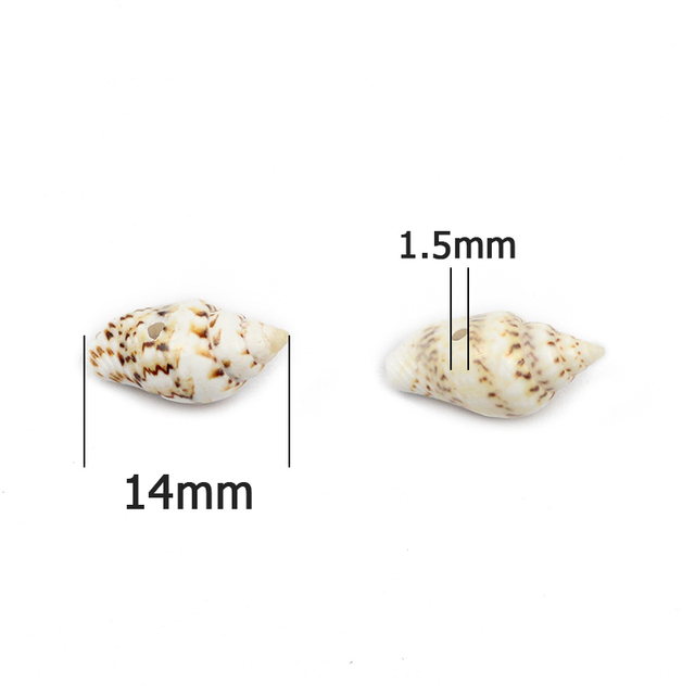 Koraliki Cowrie Conch 7*14mm 100 sztuk - małe, naturalne morskie ślimaki z otworami do biżuterii DIY i dekoracji plażowych - Wianko - 2