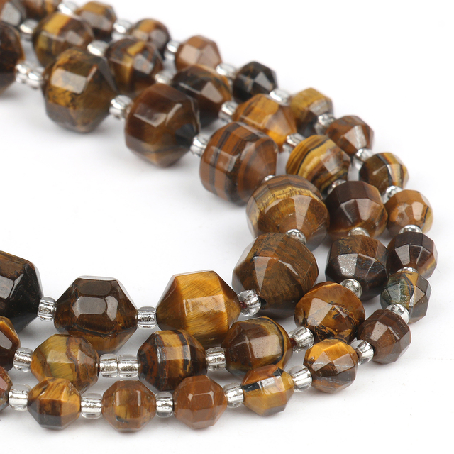 Koraliki dystansowe Tiger Eye - żółte kamienie naturalne, szlifowane, okrągłe - do tworzenia ręcznie robionej biżuterii DIY - Wianko - 6