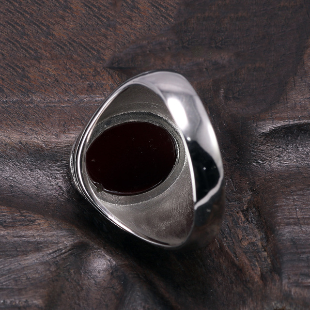 Pierścionek męski z onyksem o owalnym kształcie, wykonany z gwarantowanego srebra s925 w prostej tureckiej konstrukcji - Wianko - 12