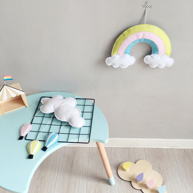 Styl skandynawski dekoracja do pokoju dziecięcego - tęcza chmura do powieszenia na ścianie i namiotu - rekwizyty fotograficzne - Wianko - 17