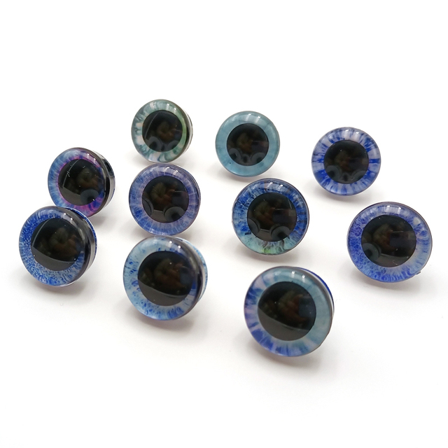Nowe niebieskie oczy brokatowe do lalki pluszowej - 20 sztuk, różne rozmiary - Wianko - 8