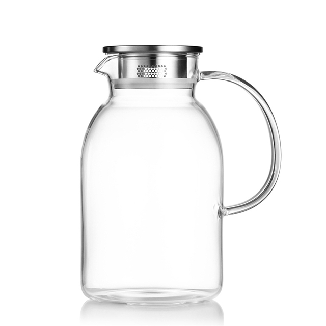 Przenośna butelka do wody pitnej, 1.8/2.2L, dużej pojemności, szklana, BPA-free, z pokrywą ze stali nierdzewnej - Wianko - 5