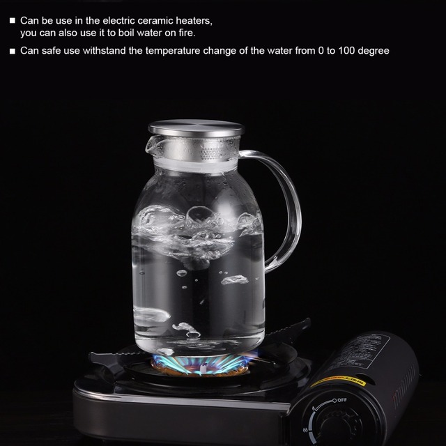 Przenośna butelka do wody pitnej, 1.8/2.2L, dużej pojemności, szklana, BPA-free, z pokrywą ze stali nierdzewnej - Wianko - 11