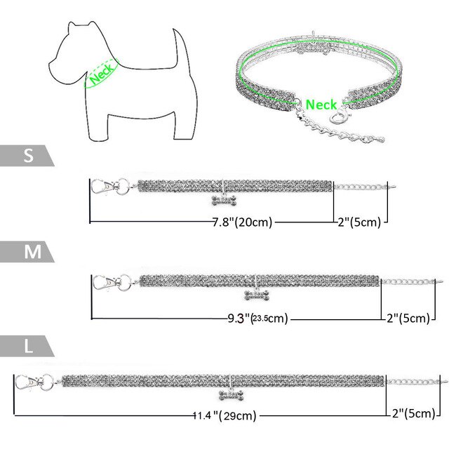 Obroża dla małych psów Gir Bling z Rhinestone i wisiorkiem w kształcie kości+ nienaszyjnik obroża dla kota - Wianko - 1