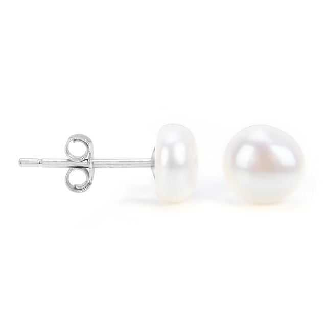 Kolczyki damskie sztyft z naturalnymi słodkowodnymi perłami wykonane ręcznie z srebra 925 - idealny prezent ślubny - Wianko - 5