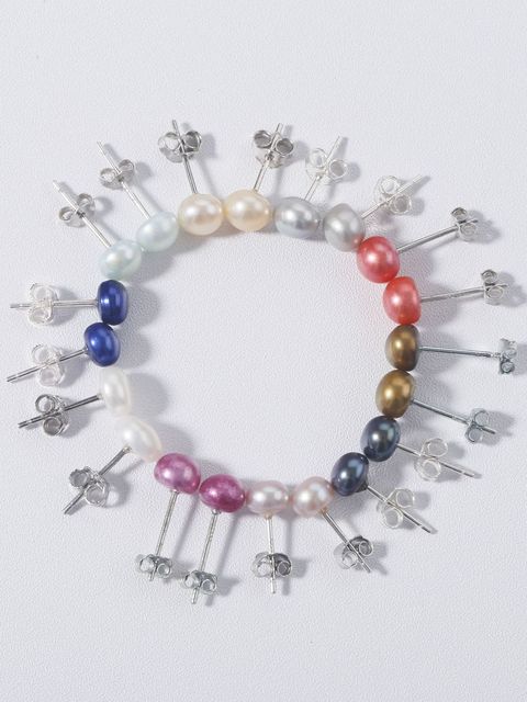 Kolczyki damskie sztyft z naturalnymi słodkowodnymi perłami wykonane ręcznie z srebra 925 - idealny prezent ślubny - Wianko - 15