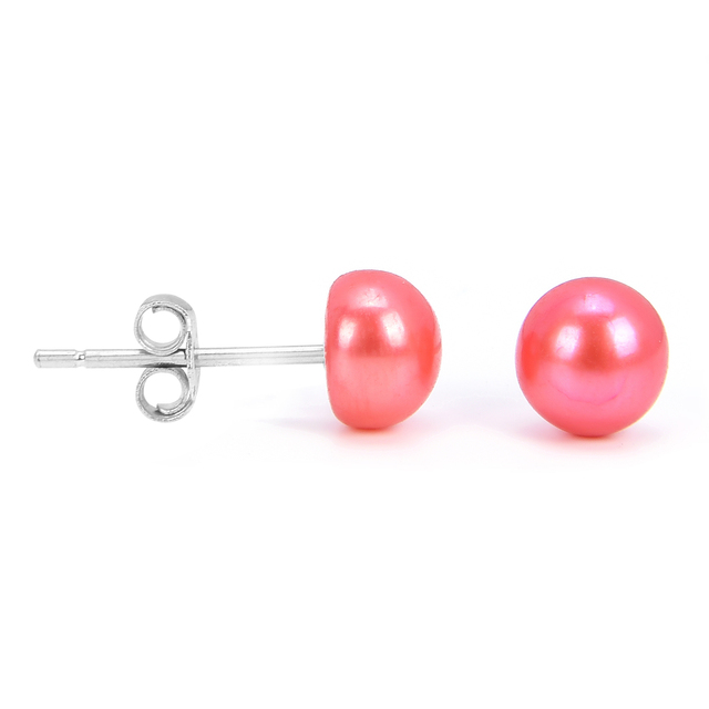 Kolczyki damskie sztyft z naturalnymi słodkowodnymi perłami wykonane ręcznie z srebra 925 - idealny prezent ślubny - Wianko - 12