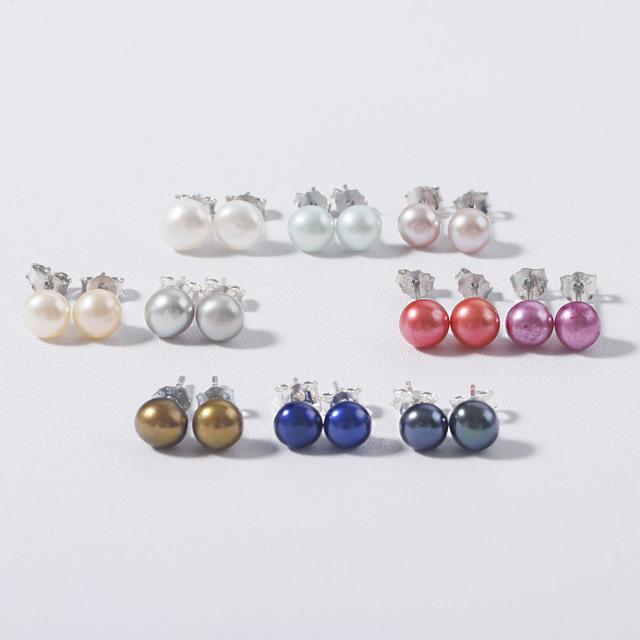 Kolczyki damskie sztyft z naturalnymi słodkowodnymi perłami wykonane ręcznie z srebra 925 - idealny prezent ślubny - Wianko - 16