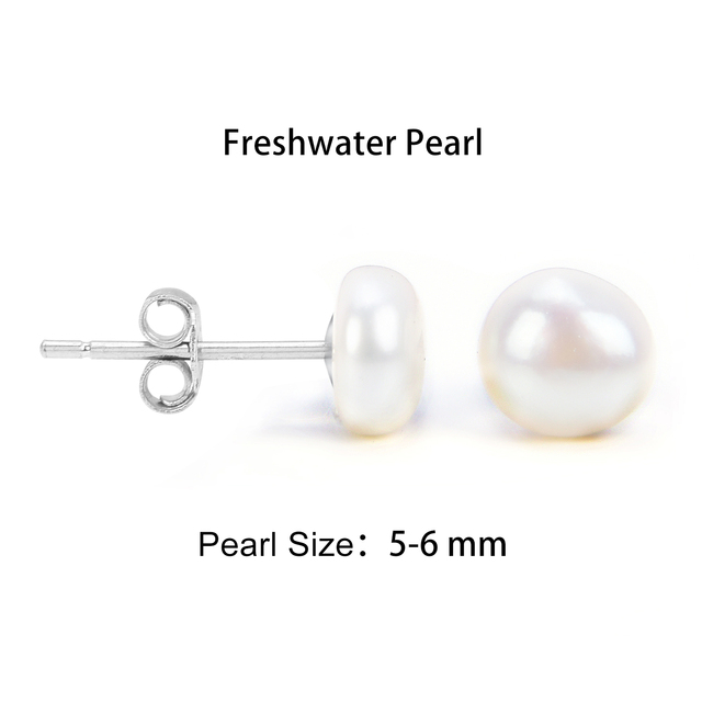 Kolczyki damskie sztyft z naturalnymi słodkowodnymi perłami wykonane ręcznie z srebra 925 - idealny prezent ślubny - Wianko - 3