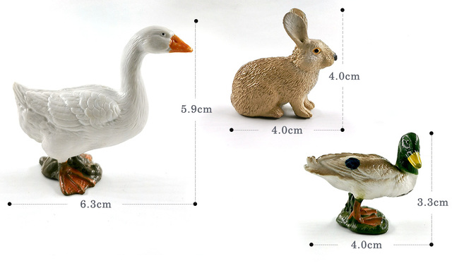 Symulacja różnych zwierząt - figurki dziecięce: kurczak, kaczka, świnia, krowa, owca, koń, królik, koala, kangur - Wianko - 8