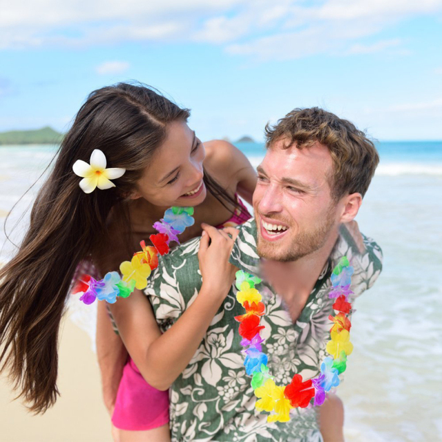 Wieniec dekoracyjny hawajski z motywem kwiatów, idealny na przyjęcia, wakacje, śluby, plaże i urodziny - Wianko - 6