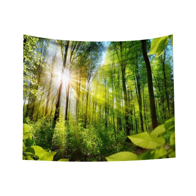 Obraz gobelinowy Zielony Las Drzewa dla dekoracji wnętrz - Wianko - 6