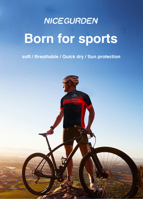 Uniform kolarski NICEGURDEN - koszulka rowerowa z krótkim rękawem, pasek sportowy, oddychająca, górska - Wianko - 10