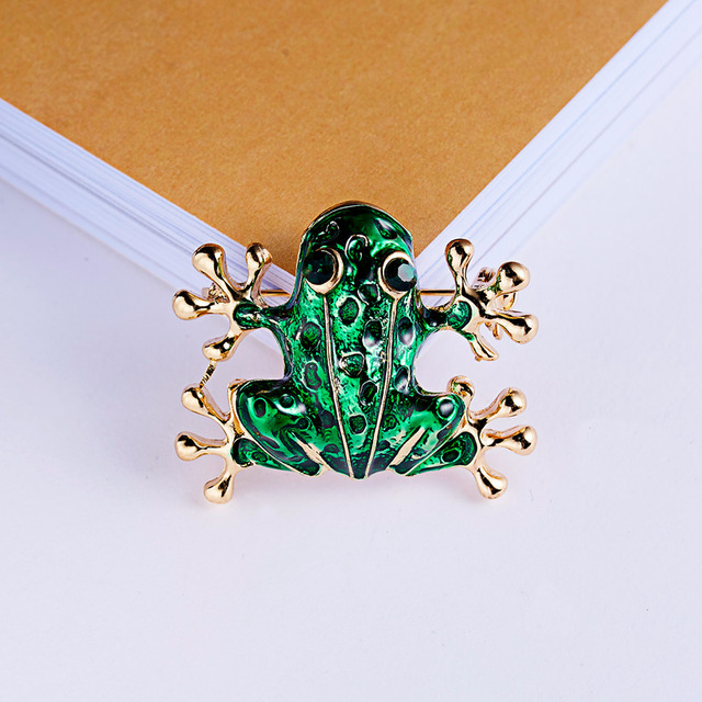 Broszka Rinhoo zielona żaba kryształowa emaliowana, moda dla kobiet, dzieci, mężczyzn i zwierząt - biżuteria imprezowa i prezentowa - Wianko - 27
