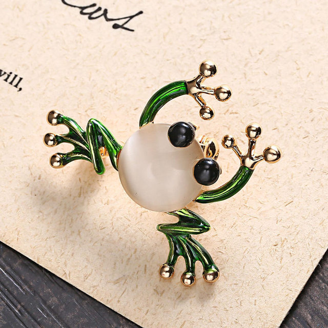 Broszka Rinhoo zielona żaba kryształowa emaliowana, moda dla kobiet, dzieci, mężczyzn i zwierząt - biżuteria imprezowa i prezentowa - Wianko - 24
