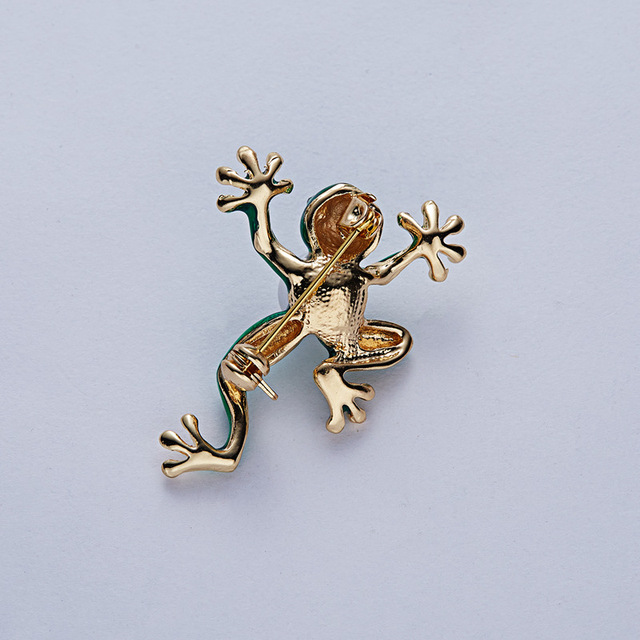 Broszka Rinhoo zielona żaba kryształowa emaliowana, moda dla kobiet, dzieci, mężczyzn i zwierząt - biżuteria imprezowa i prezentowa - Wianko - 29