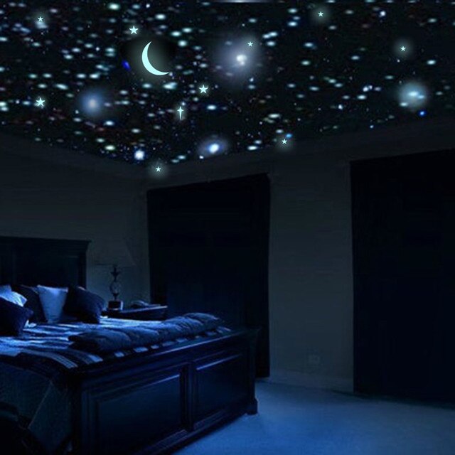 Świecące 3D naklejki fluorescencyjne z gwiazdami do dekoracji ściany, sufitu, kuchni, łazienki, sypialni dziecięcej - rozmiar 20cm x 24cm - Wianko - 5