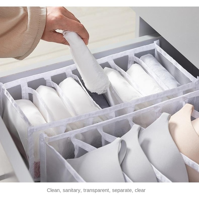 Pojemnik do przechowywania bielizny tkanina przegroda szuflady organizator schowek na ubrania pudełko bielizna wykończenie Box biustonosz przechowywania skarpet organizator - Wianko - 5