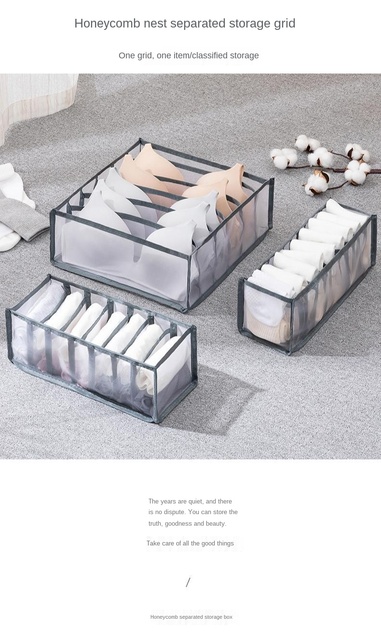 Pojemnik do przechowywania bielizny tkanina przegroda szuflady organizator schowek na ubrania pudełko bielizna wykończenie Box biustonosz przechowywania skarpet organizator - Wianko - 1