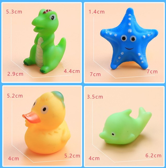 Dziecko Słodkie Zwierzaki - 8-20 sztuk zabawek do kąpieli: pływanie, miękka guma, wyciskanie dźwięku, zabawa w wodzie - Wianko - 30