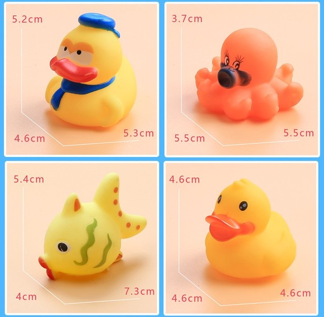 Dziecko Słodkie Zwierzaki - 8-20 sztuk zabawek do kąpieli: pływanie, miękka guma, wyciskanie dźwięku, zabawa w wodzie - Wianko - 15