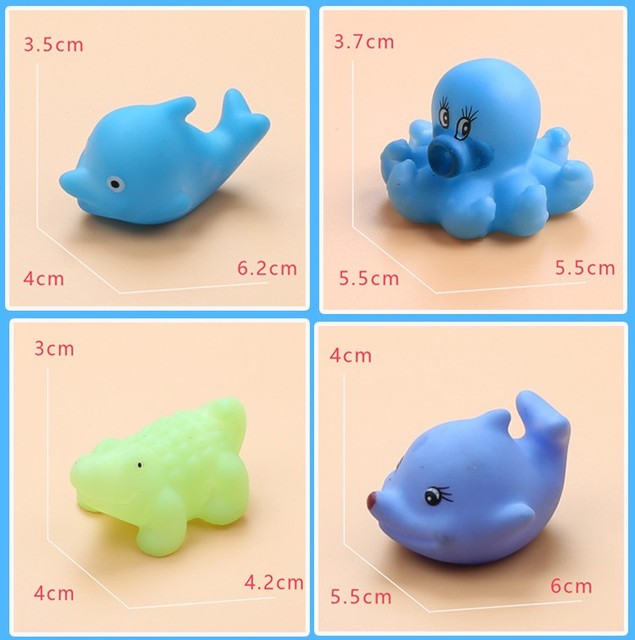 Dziecko Słodkie Zwierzaki - 8-20 sztuk zabawek do kąpieli: pływanie, miękka guma, wyciskanie dźwięku, zabawa w wodzie - Wianko - 31