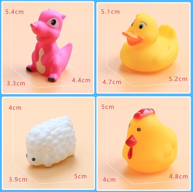 Dziecko Słodkie Zwierzaki - 8-20 sztuk zabawek do kąpieli: pływanie, miękka guma, wyciskanie dźwięku, zabawa w wodzie - Wianko - 33
