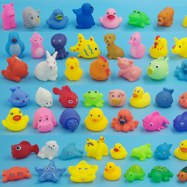 Dziecko Słodkie Zwierzaki - 8-20 sztuk zabawek do kąpieli: pływanie, miękka guma, wyciskanie dźwięku, zabawa w wodzie - Wianko - 40