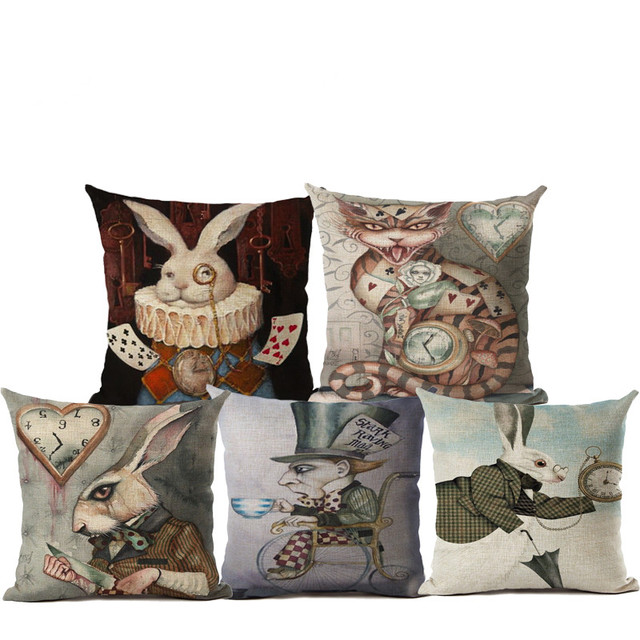 Poszewka dekoracyjna z nadrukiem królika w zwierzęcym stylu, na poduszkę i sofę, na siedzenie w samochodzie - Wianko - 1