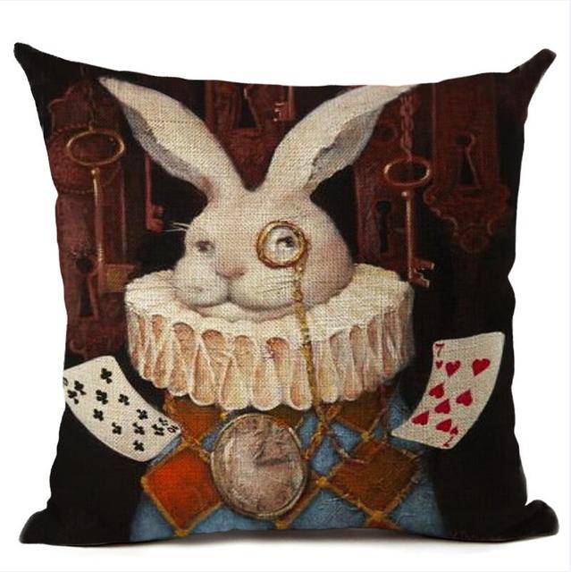 Poszewka dekoracyjna z nadrukiem królika w zwierzęcym stylu, na poduszkę i sofę, na siedzenie w samochodzie - Wianko - 7
