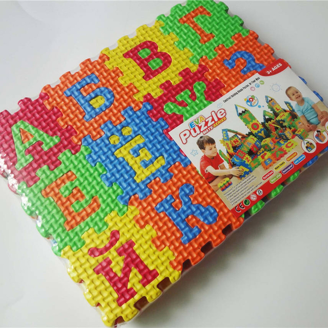 Zestaw 36 dywanowych rosyjskich puzzli z alfabetem dla noworodka do nauki - maty do zabawy dla dzieci - Wianko - 4