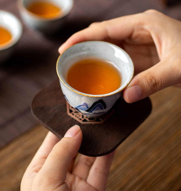 Duży niebieski kubek stylu Retro oraz filiżanka do herbaty Kung Fu - Wianko - 4