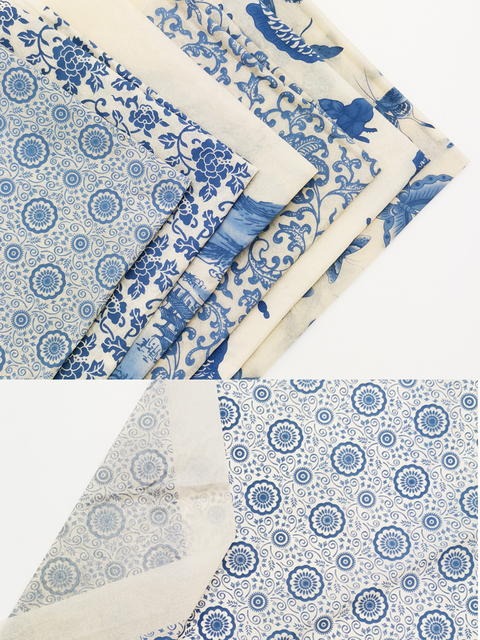 Ceramiczny papier transferowy kolorowy z motywem papierowym - niebiesko-biała naklejka o wymiarach 54x37cm - Wianko - 10