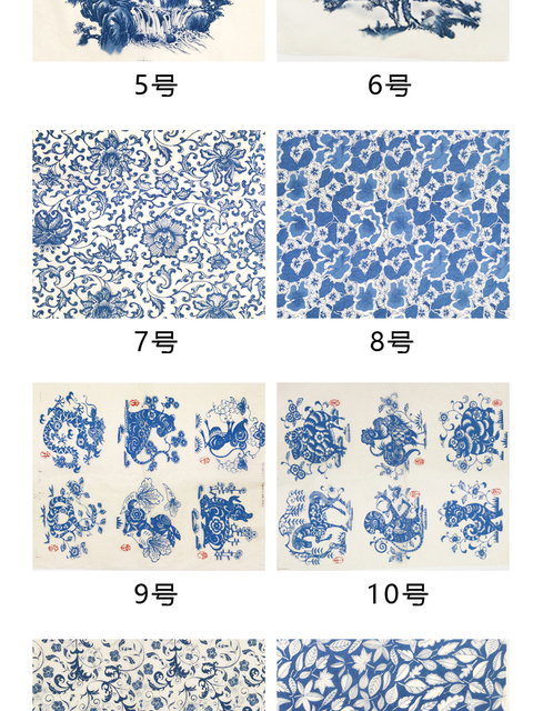 Ceramiczny papier transferowy kolorowy z motywem papierowym - niebiesko-biała naklejka o wymiarach 54x37cm - Wianko - 4