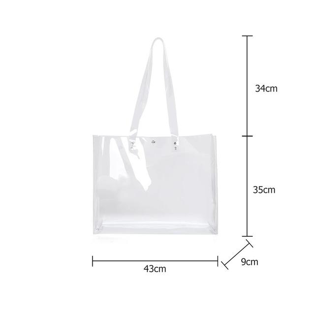 PVC przezroczyste torby podróżne damskie - Letnie, duże torby zakupowe z luźnymi kieszeniami na ramię - Wianko - 13