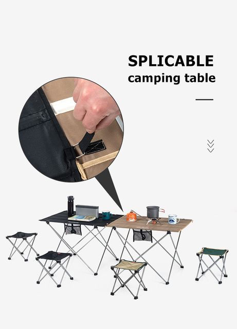 Przenośny stół piknikowy Naturehike z lampą stołową - składany stół kempingowy, idealny na zewnątrz, wędkarstwo i plażę - Wianko - 6