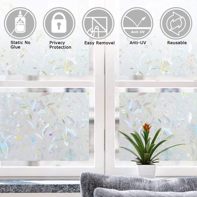 Folie okienne 3D - bezklejowe przylgnięcie, dekoracyjne, do szkła - Wianko - 2