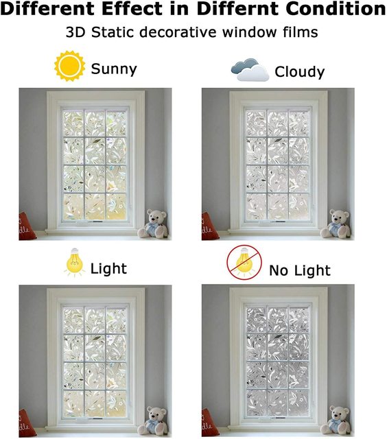 Folie okienne 3D - bezklejowe przylgnięcie, dekoracyjne, do szkła - Wianko - 3