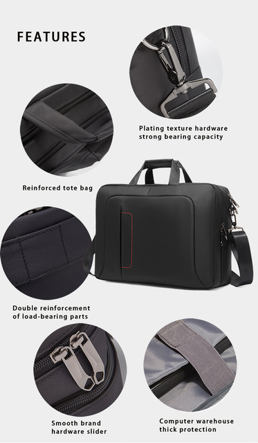 Duża męska torba podróżna biznesowa na laptopa Messenger - Wianko - 9