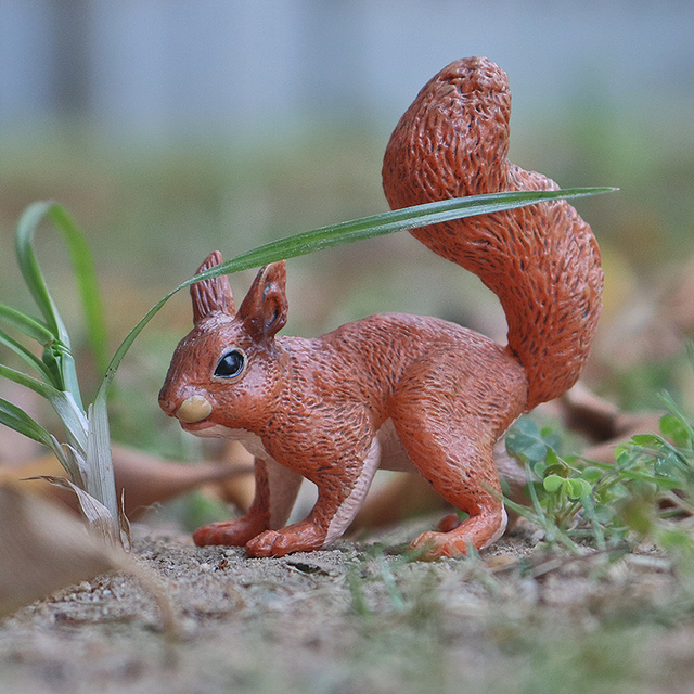 Figurka symulująca dziki model zwierzęcia: królik, wiewiórka, szympans - edukacyjny prezent dla dzieci, PVC, zoo - Wianko - 3