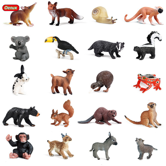 Figurka symulująca dziki model zwierzęcia: królik, wiewiórka, szympans - edukacyjny prezent dla dzieci, PVC, zoo - Wianko - 1