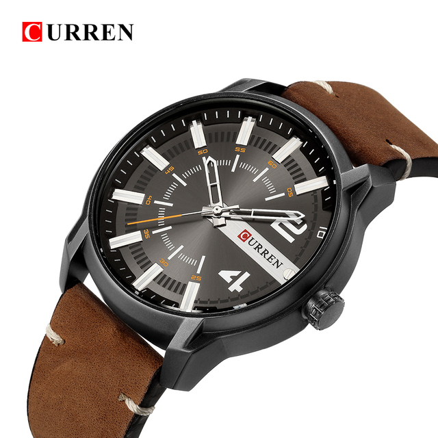 CURREN 8306 – luksusowy zegarek męski z unikalną skórzaną bransoletą i wysokiej jakości mechanizmem kwarcowym, wodoszczelny, sportowy - Wianko - 4